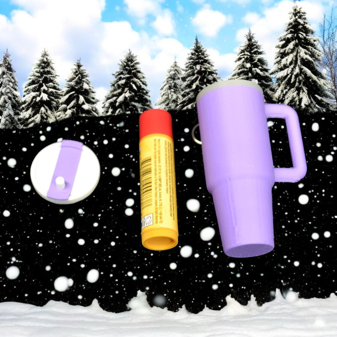 Tumbler Cup Chapstick Holder Keychain Gift