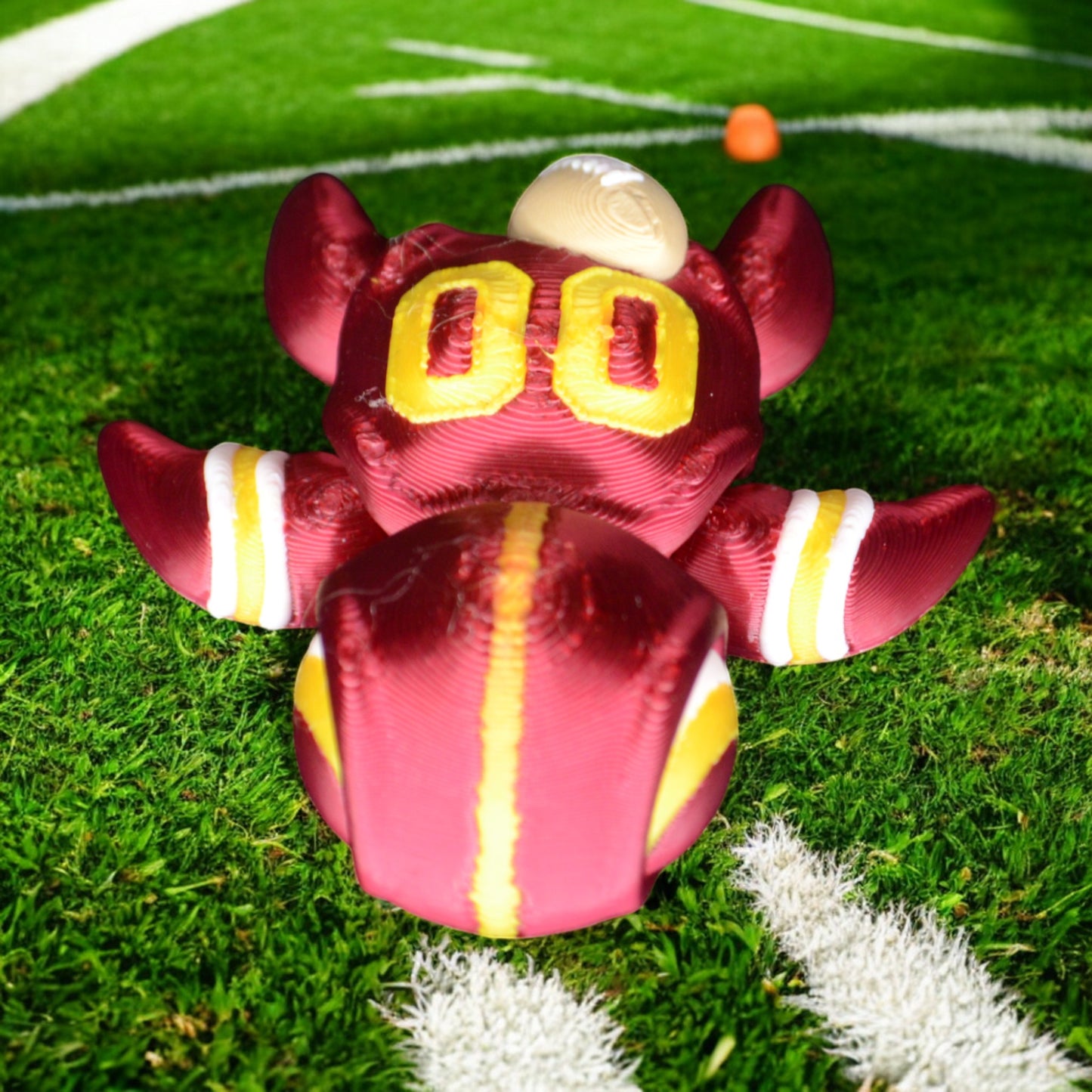 Maroon and Gold Turtle with Football on Shell