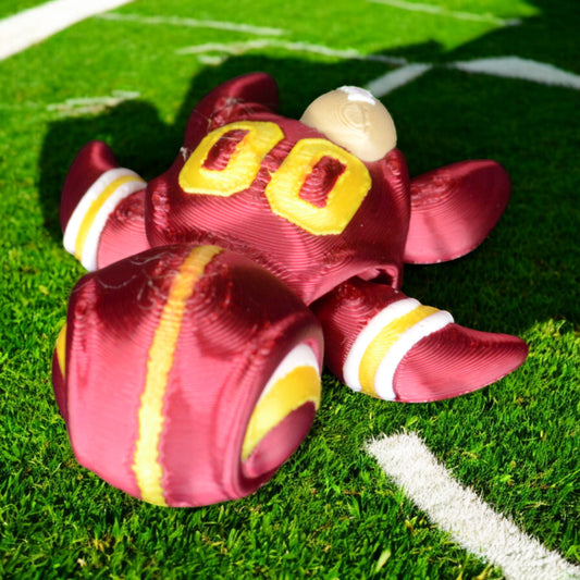 Maroon and Gold Turtle with Football on Shell